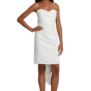 Amsale Strapless Silk Faille Bow Dress